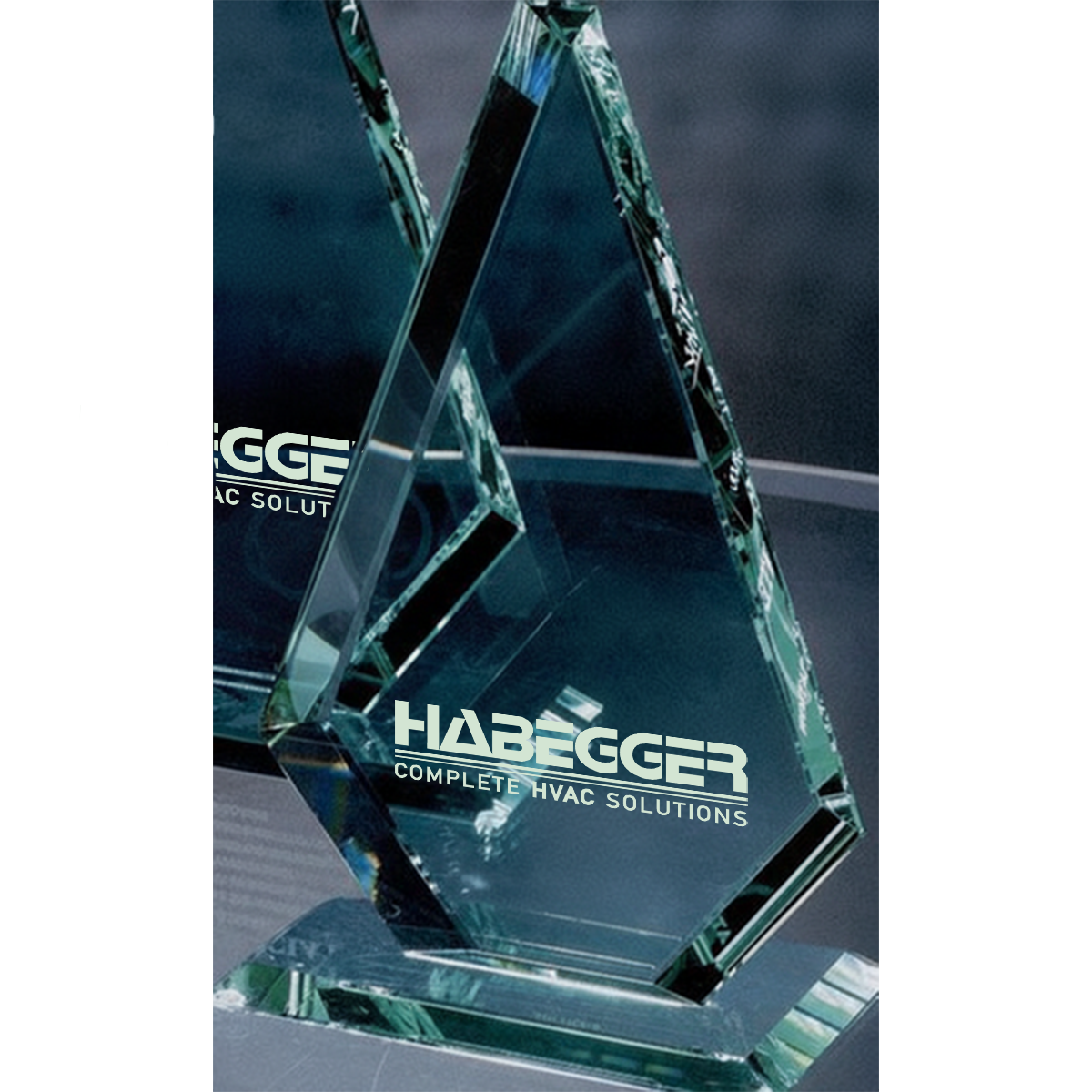13" American Diamond Jade Crystal Award