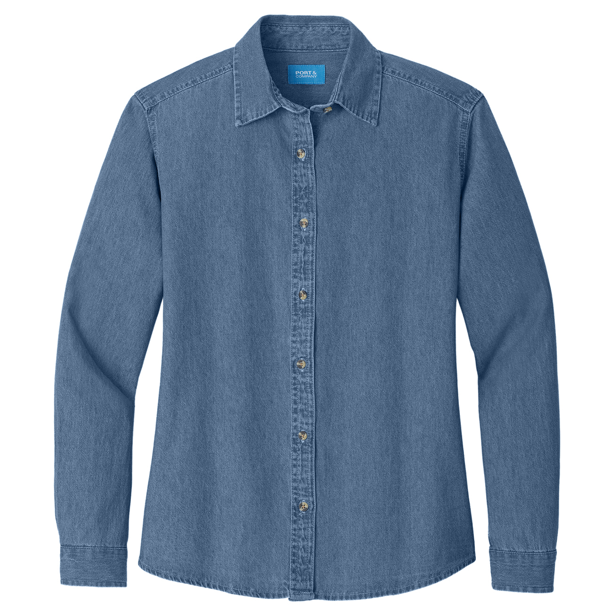 Port & Co™ Women's Long Sleeve Value Denim Shirt