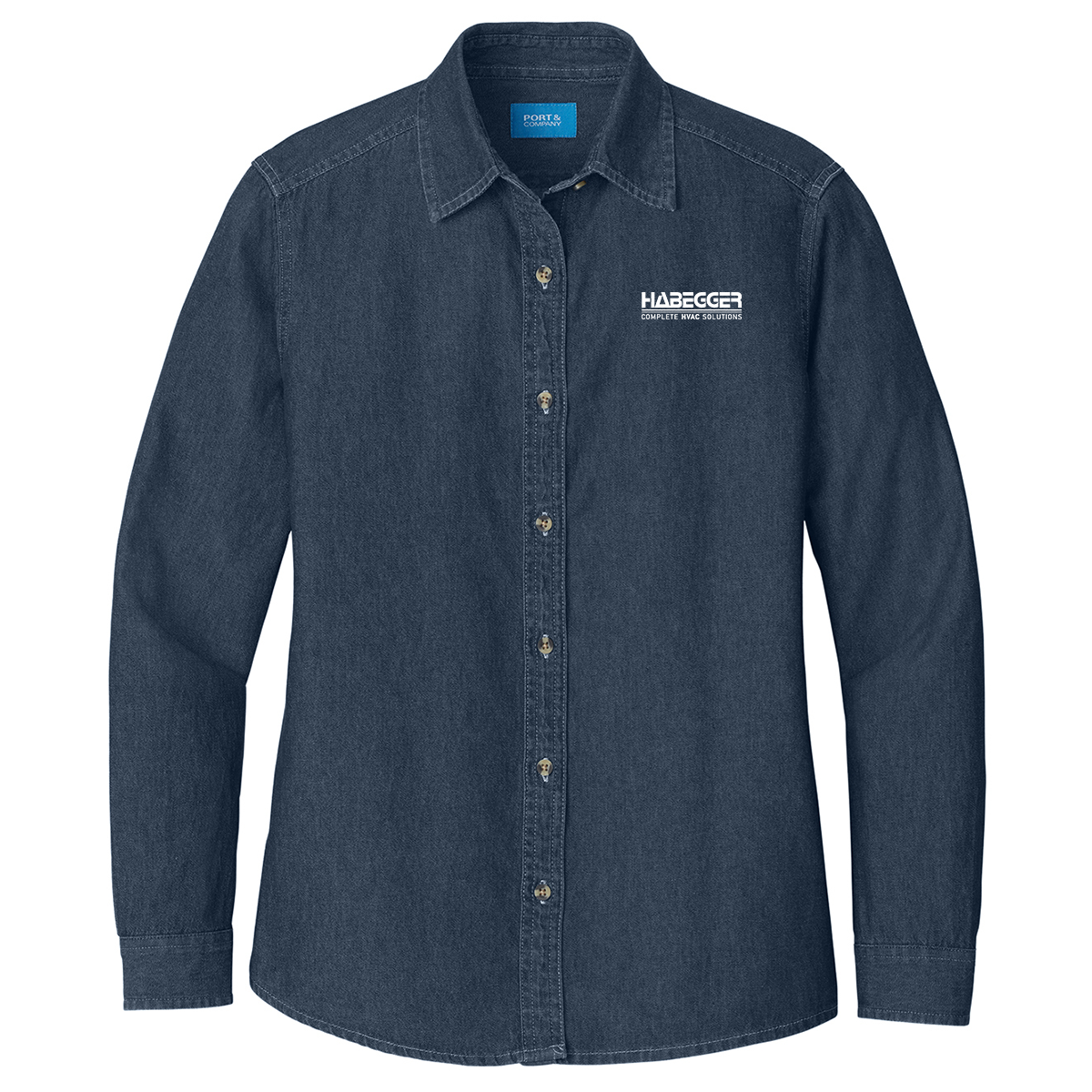 Port & Co™ Women's Long Sleeve Value Denim Shirt