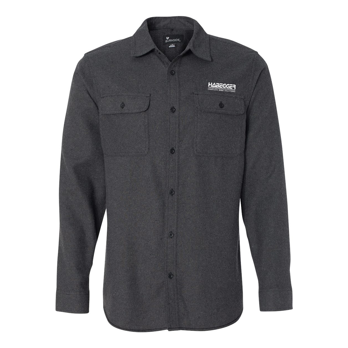 Solid Long Sleeve Flannel Shirt