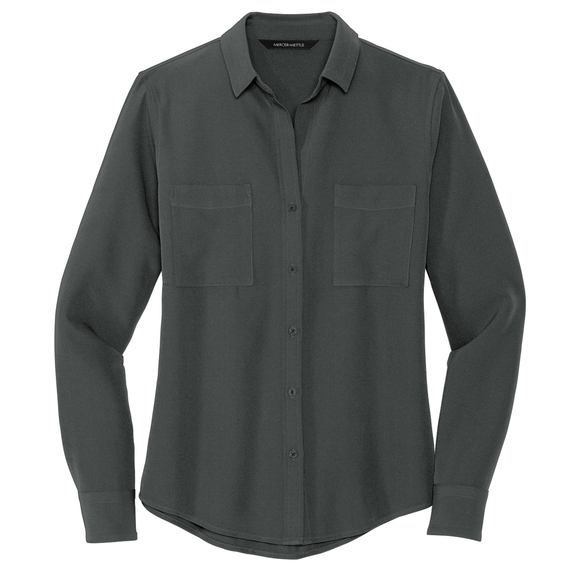 Mercer+Mettle Women's Stretch Crepe Long Sleeve Camp Blouse