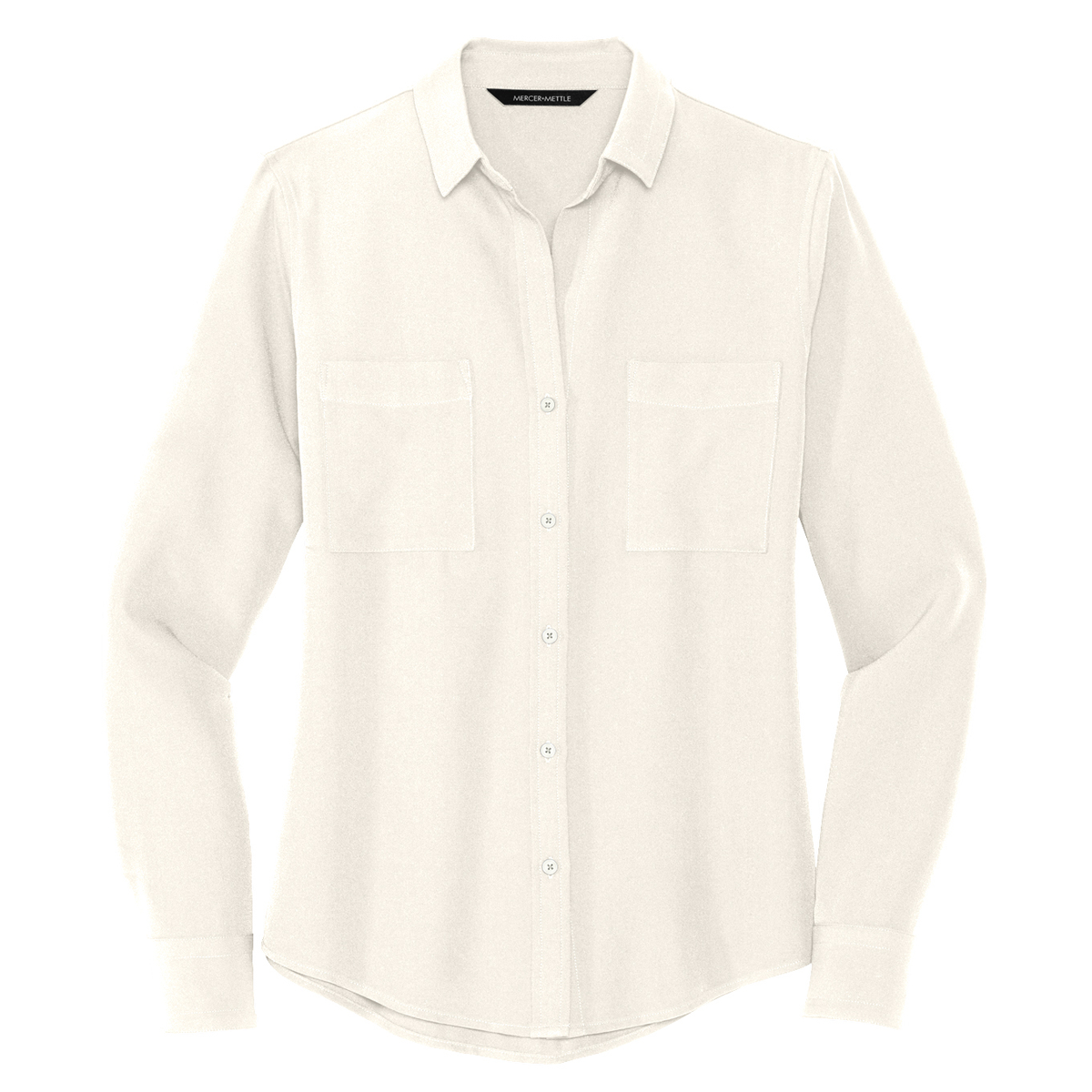 Mercer+Mettle Women's Stretch Crepe Long Sleeve Camp Blouse