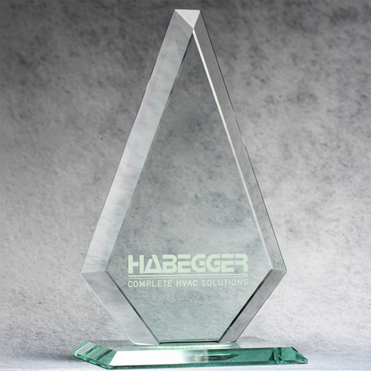 11" American Diamond Jade Crystal Award