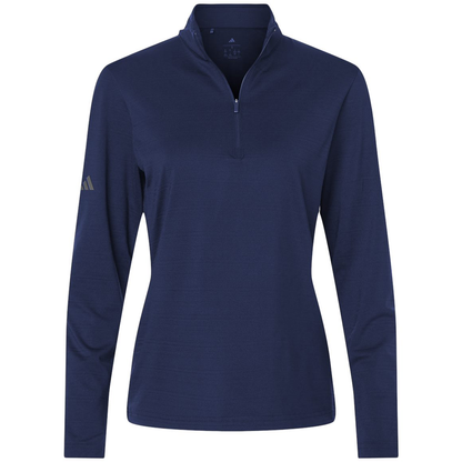 Adidas Women's Textured Stripe Quarter-Zip Pullover