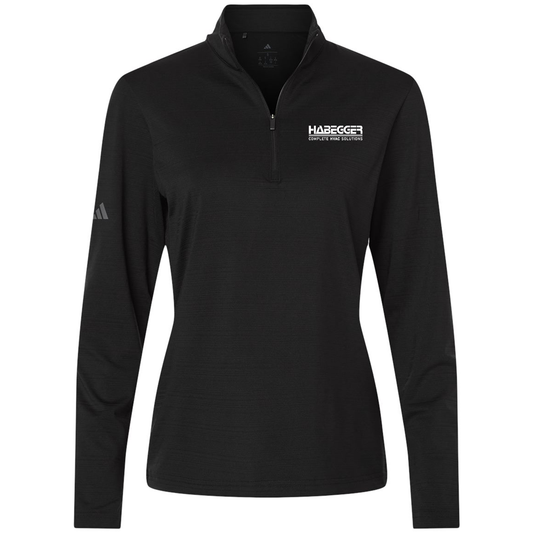 Adidas Women's Textured Stripe Quarter-Zip Pullover