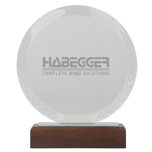 Redondo Crystal Award with Wood Base