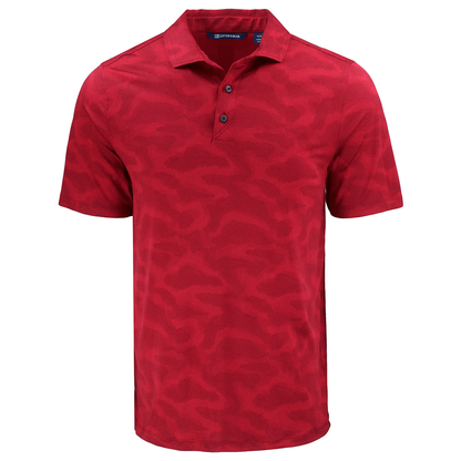 Cutter & Buck Coastline Recycled Double Peached Camo Print Mens Polo