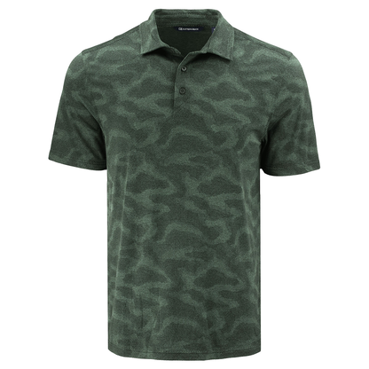Cutter & Buck Coastline Recycled Double Peached Camo Print Mens Polo