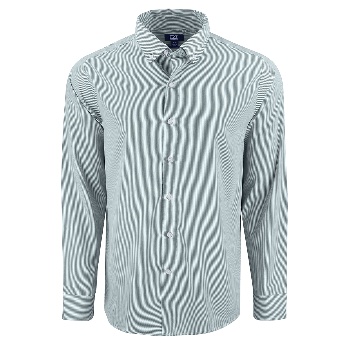 Cutter & Buck Skyline Epic Confidence Recycled Pinstripe Mens Long Sleeve Dress Shirt