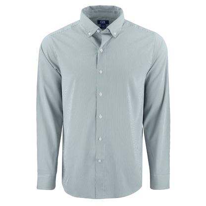 Cutter & Buck Skyline Epic Confidence Recycled Pinstripe Mens Long Sleeve Dress Shirt