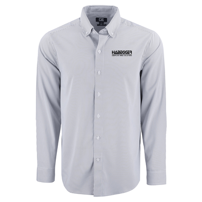 Cutter & Buck Skyline Epic Confidence Recycled Pinstripe Mens Long Sleeve Dress Shirt